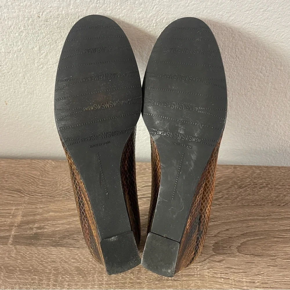 Stuart Weitzman Snakeskin Wedge Pumps, Size 6.5N
